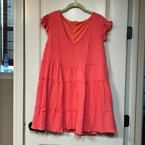 Coral flutter sleeve dress by Morgan Claire Boutique Size Large